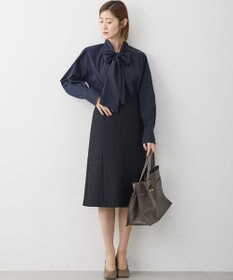 23区 L 【滝沢眞規子さん着用/Oggi掲載】ストレッチライトタイプライター 2WAY ボウタイブラウス