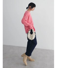 Green Parks ｆｕｗａっとメランジ袖リブ長めニットプルオーバー