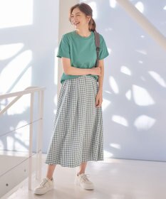 ANY 【ウエストゴム】ギンガムフレアスカート