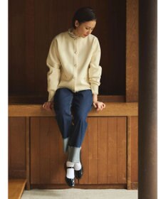 Green Parks ゴールド釦ボックス型カーディガン