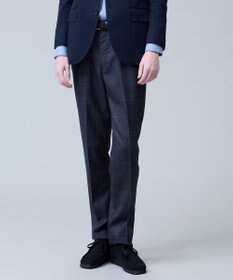 J.PRESS MEN 【ストレッチ / 洗える】トリートメントウールシェードブルーチェック スラックス グレー系4