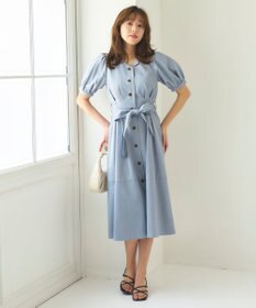 Feroux 【洗える】パフスリーブシャツ ワンピース