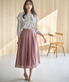 ANY SIS 【洗える】シアーチンツタック スカート