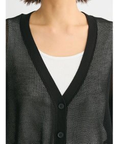 Green Parks メッシュミディ丈ニットカーディガン