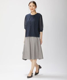 J.PRESS LADIES 【洗える・UVケア・速乾】OXIJEWELストレッチ フレアー スカート