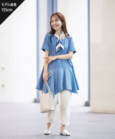 Tiaclasse L 【洗える】イレギュラーヘムチュニックブラウス