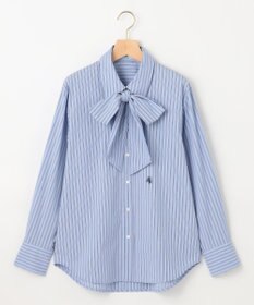 組曲 L 【ボウタイ付き】コンパクトシャーティング ストライプシャツ