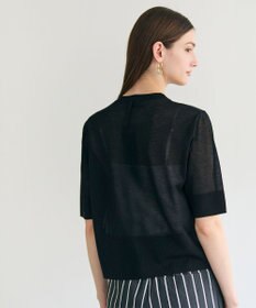 BEIGE， MOISE / シアーニット　5分袖カーディガン