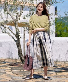 Tiaclasse 【インナーセット・洗える】ボーダー編みシアーニットアンサンブル