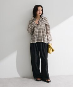 Green Parks スカーフ付チェックシャツ