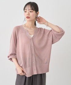 earth music&ecology 【接触冷感】キーネックシアーカーディガン