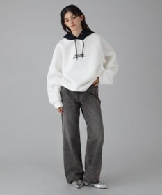 WEGO 【ユニセックス着用ITEM/MLサイズ展開】ワンポイントバイカラープルパーカー