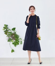 Tiaclasse 【洗える】バンドカラーチェック柄シャツワンピース