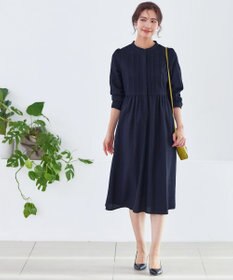 Tiaclasse 【洗える】バンドカラーチェック柄シャツワンピース