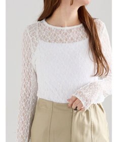 Te chichi パッチワークレースクルーネックTOPS《2025Autumn catalog vol.2 item》