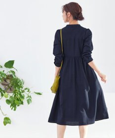 Tiaclasse 【洗える】バンドカラーチェック柄シャツワンピース