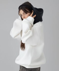 WEGO 【ユニセックス着用ITEM/MLサイズ展開】ワンポイントバイカラープルパーカー