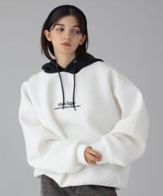 WEGO 【ユニセックス着用ITEM/MLサイズ展開】ワンポイントバイカラープルパーカー