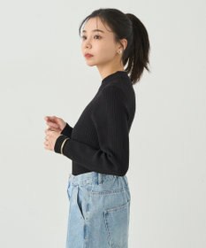 earth music&ecology やわらかタッチハイネックリブニットプルオーバー