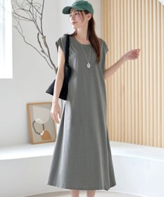 Tiaclasse 【洗える】フレンチスリーブカットソーワンピース