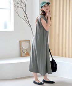 Tiaclasse 【洗える】フレンチスリーブカットソーワンピース