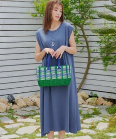 Tiaclasse 【洗える】フレンチスリーブカットソーワンピース