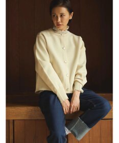 Green Parks ゴールド釦ボックス型カーディガン