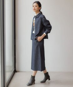 J.PRESS LADIES S 【WEB限定】セルロースシャンブレー ナロー スカート