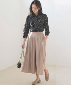 組曲 L ドットジョーゼットプリント ブラウス