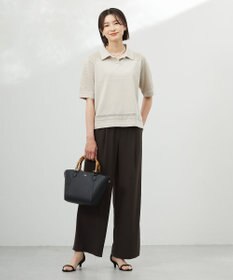 J.PRESS LADIES 【洗える】COTTON POLYESTER ニットポロ