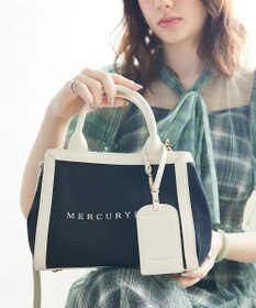 style code 【MERCURYDUO/マーキュリーデュオ】カードケース付 軽量キャンバスロゴ 2WAYトートバッグ