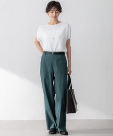 23区 L 【Oggi5月号掲載/洗える】リネンレーヨンストレッチ ワイド パンツ