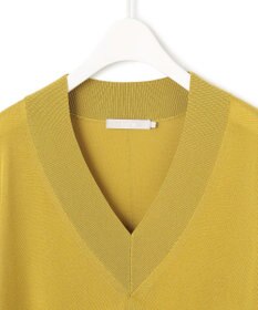 ICB L 【洗える】シルクヴィスコースハイゲージ Vネックニット