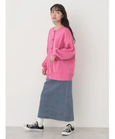 earth music&ecology クルーネックミドル丈カーディガン