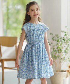 組曲 KIDS 【110-140㎝】リンドウプリント ワンピース