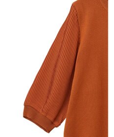 Green Parks 袖プリーツドッキング５分袖ニットプルオーバー