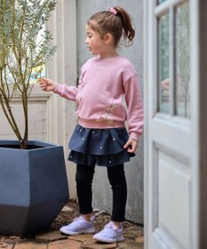 ANY KIDS パール×デニムニットスカッツ