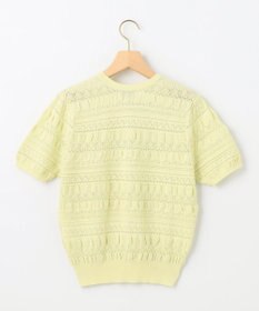 組曲 【WEB限定カラーあり】コットンポリエステル 編み柄カーディガン