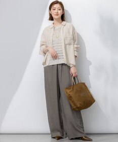 23区 【洗える】テープミックススカシ ノースリーブ ニット