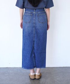woadblue ＜坪田あさみさんコラボ＞コットン100％I LINE DENIM SKIRT  Iライン デニムスカート