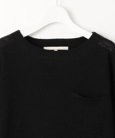 自由区 L 【洗える】リネンフリンジディテール8分袖 ニット