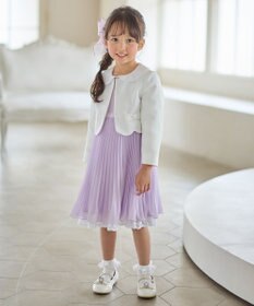 ANY KIDS 【2点セット】リボンボレロジャケット+シフォンプリーツ ワンピース