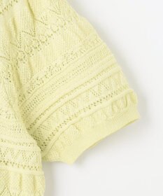 組曲 【WEB限定カラーあり】コットンポリエステル 編み柄カーディガン