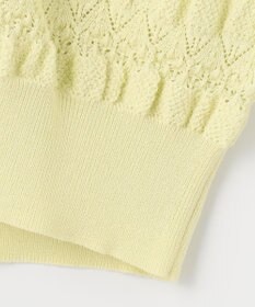 組曲 【WEB限定カラーあり】コットンポリエステル 編み柄カーディガン