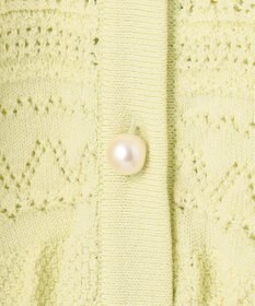 組曲 【WEB限定カラーあり】コットンポリエステル 編み柄カーディガン