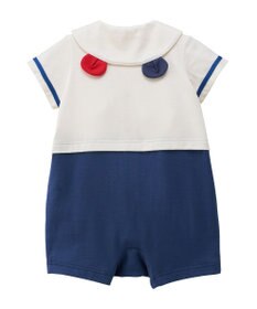 MIKI HOUSE HOT BISCUITS 【70-80cm】くま耳 セーラーカラー ショートオール