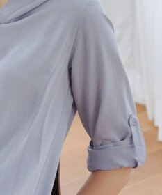 Tiaclasse 【新色追加・洗える】麻調パーカーチュニックブラウス