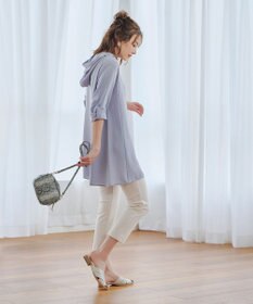 Tiaclasse 【新色追加・洗える】麻調パーカーチュニックブラウス