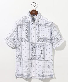 JOSEPH ABBOUD 【サスティナブル素材】コットンリヨセルリネンバンダナプリント シャツ