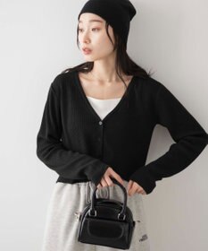 WEGO カラーリブショートカーデ